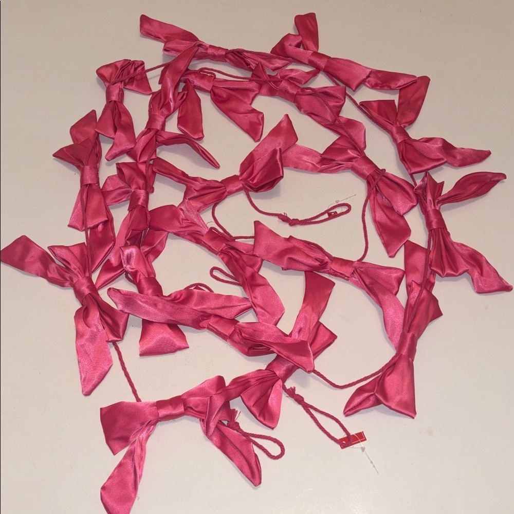 Pink Bow Garland 6 Ft Pink Garland set of 2
